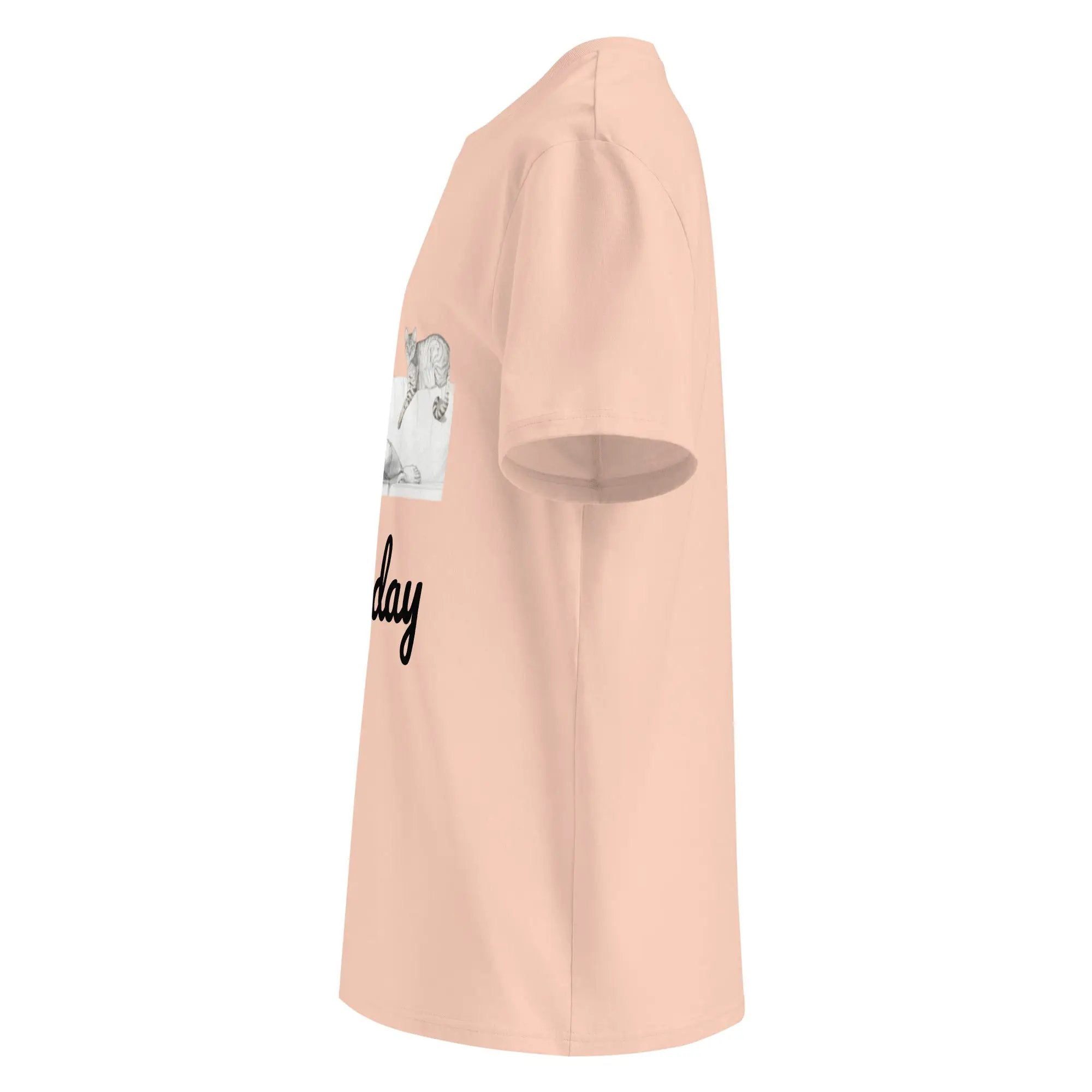 Unisex Caturday Women's T-Shirt by Stanley/Stella made from organic cotton, featuring a fresh peach color and casual fit.